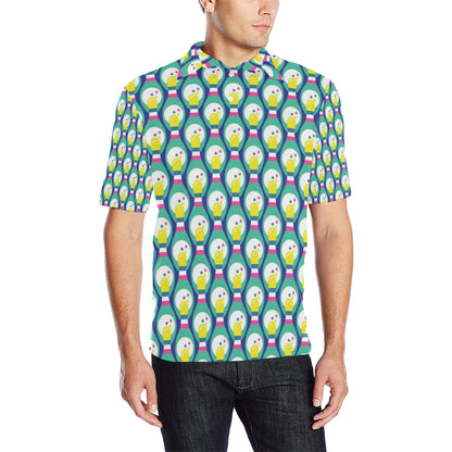 Bowling Pattern Print Design 04 Men Polo Shirt