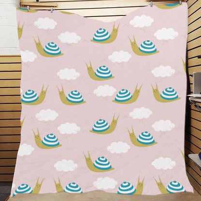 Snail Pattern Print Design 02 Premium Quilt