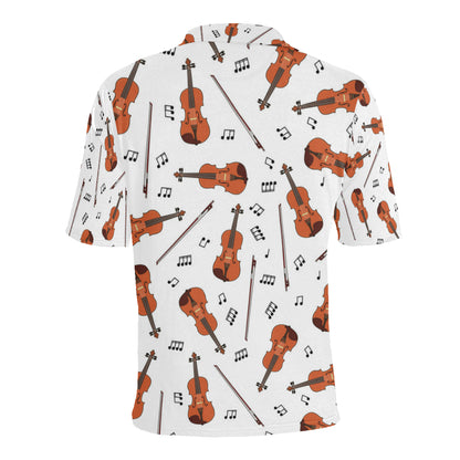 Violin Pattern Print Design 02 Men Polo Shirt