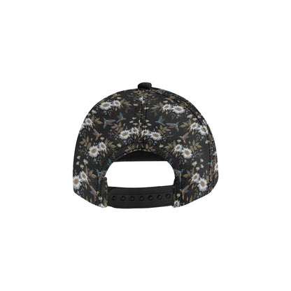 Hummingbird with Embroidery Themed Print Snapback Cap