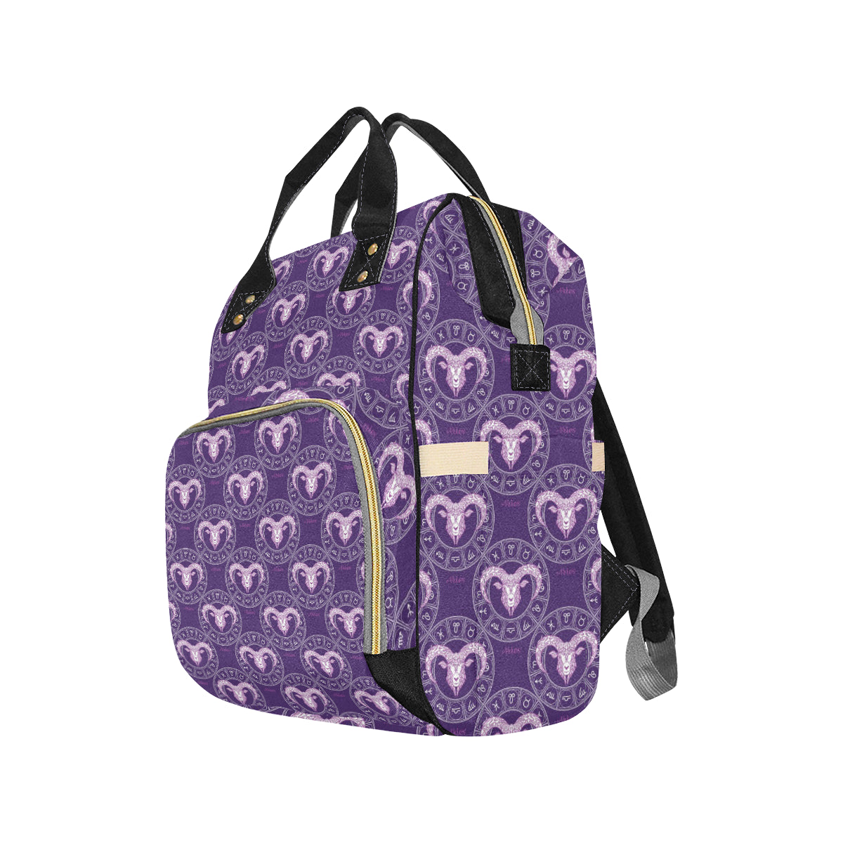 Aries Zodiac Pattern Print Design 02 Diaper Bag Backpack