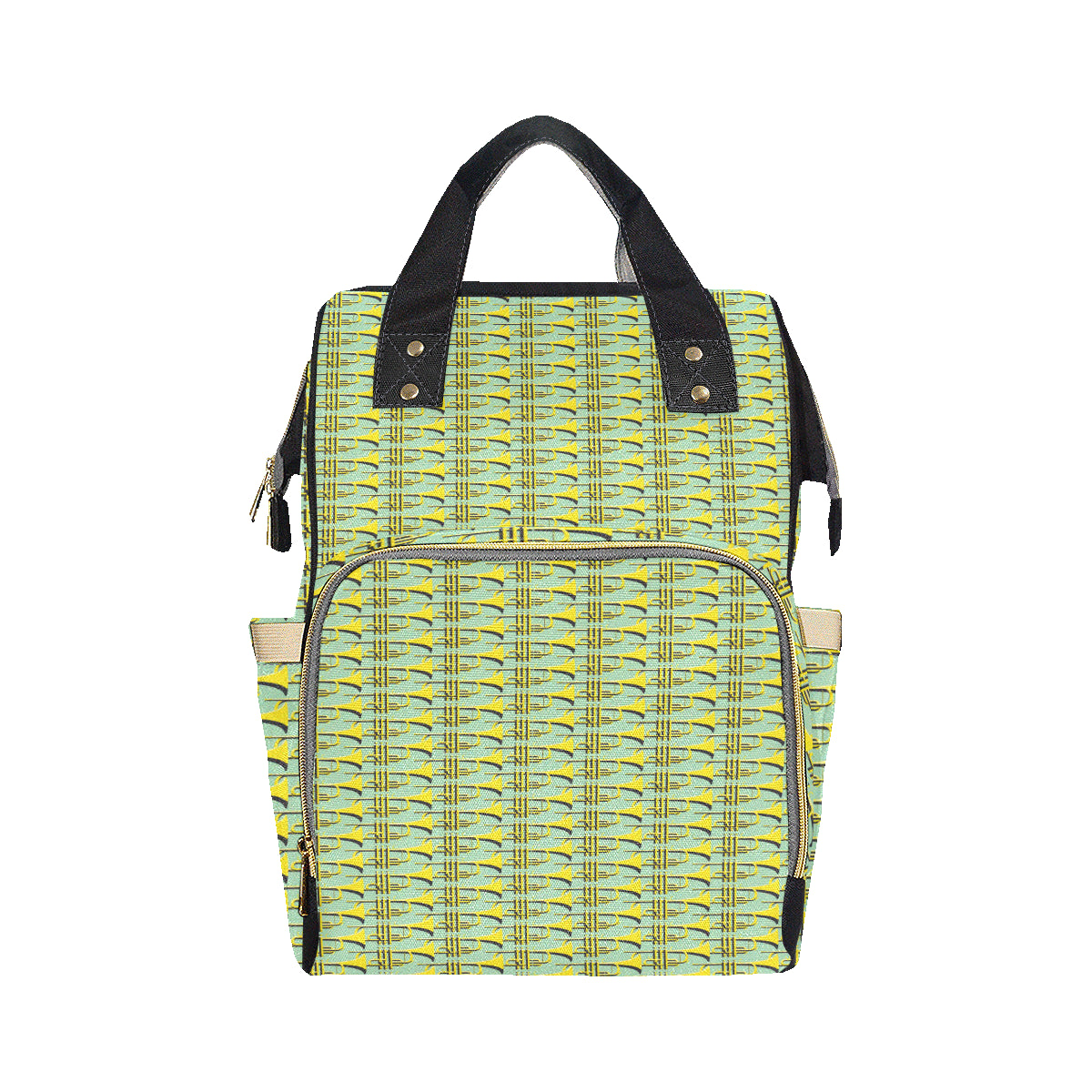 Trumpet Vintage Design Print Diaper Bag Backpack