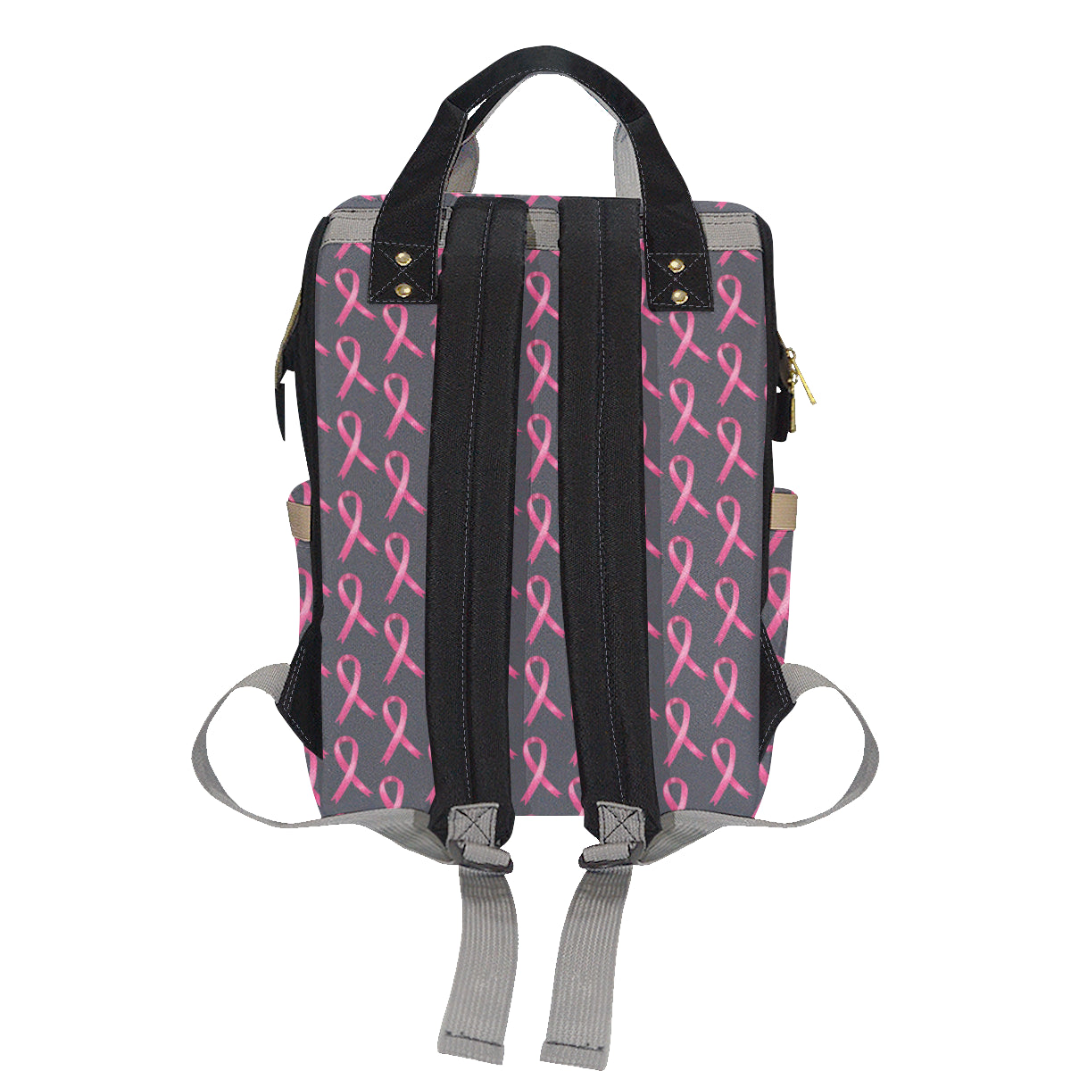 Breast Cancer Awareness Pattern Diaper Bag Backpack