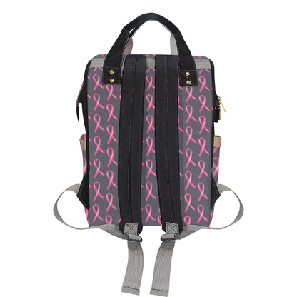 Breast Cancer Awareness Pattern Diaper Bag Backpack