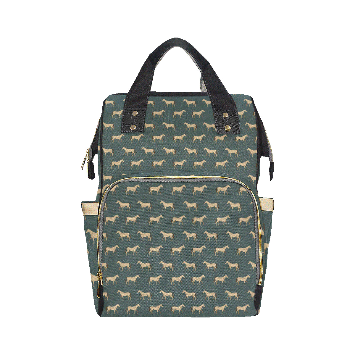 Horse Classic Themed Pattern Print Diaper Bag Backpack