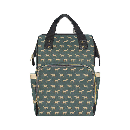 Horse Classic Themed Pattern Print Diaper Bag Backpack