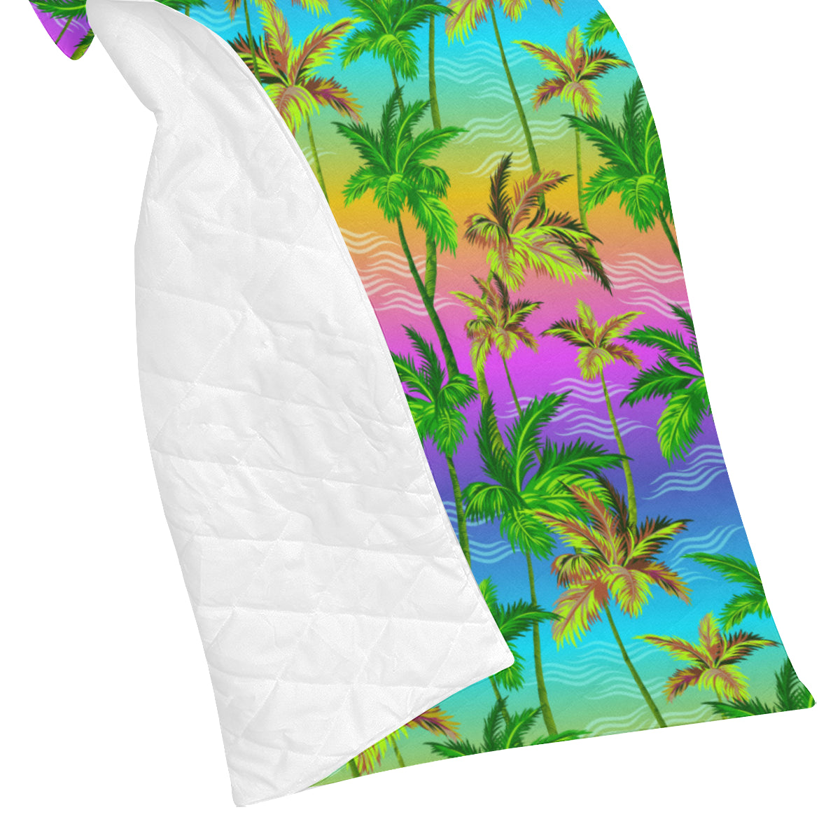 Palm Tree Rainbow Pattern Premium Quilt