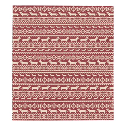 Dachshund Pattern Print Design 09 Premium Quilt