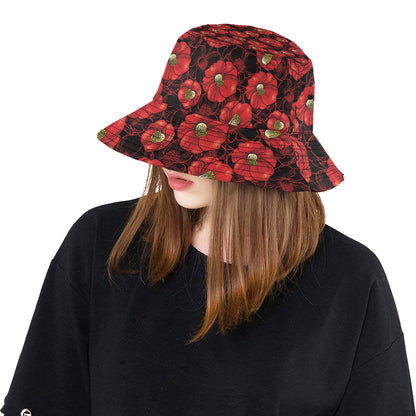 Camellia Pattern Print Design CM06 Unisex Bucket Hat