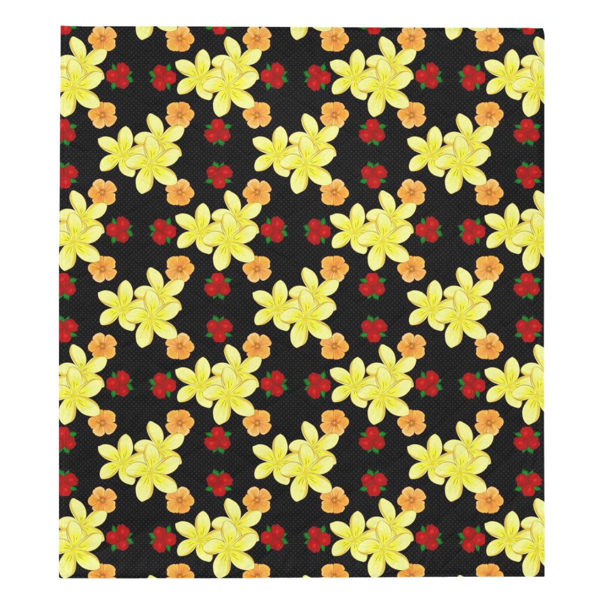 Yellow Plumeria Pattern Print Design PM04 Premium Quilt