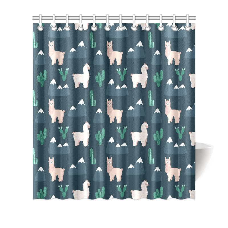 Llama Pattern Print Design 06 Shower Curtain