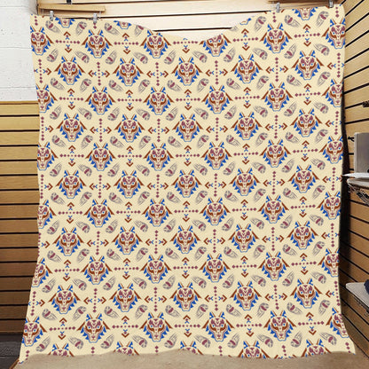 Aztec Wolf Pattern Print Design 03 Premium Quilt