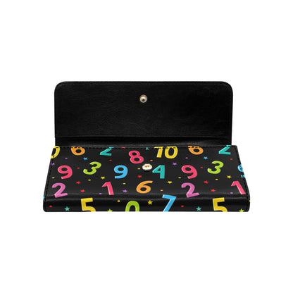 Number Pattern Print Design A04 Women's Trifold Wallet