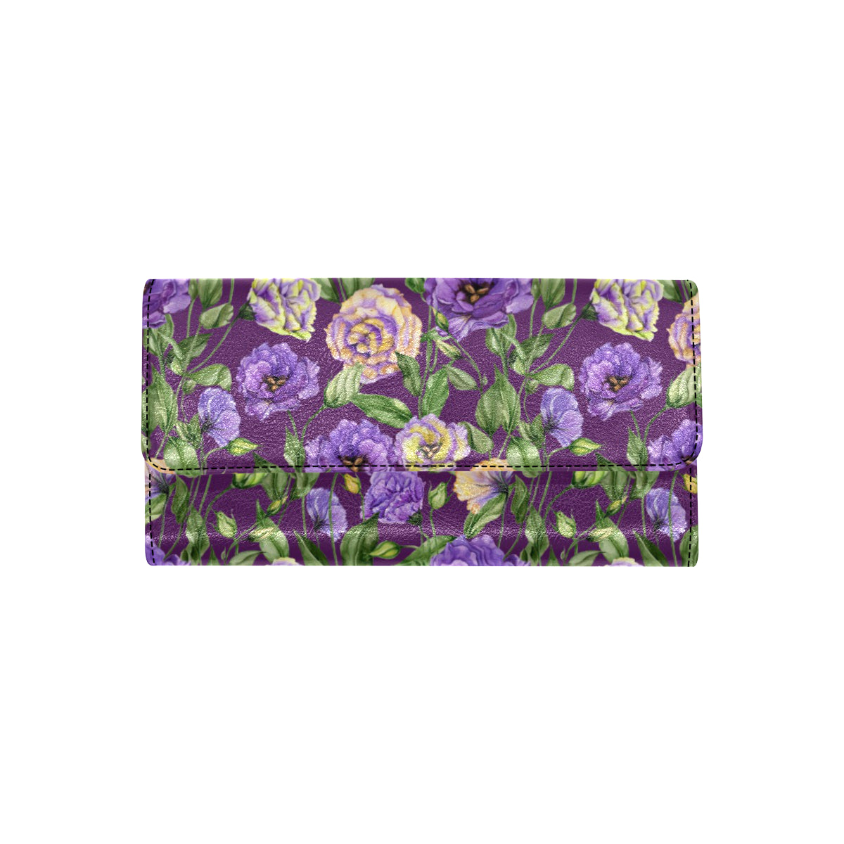 Lisianthus Pattern Print Design LT03 Women's Trifold Wallet
