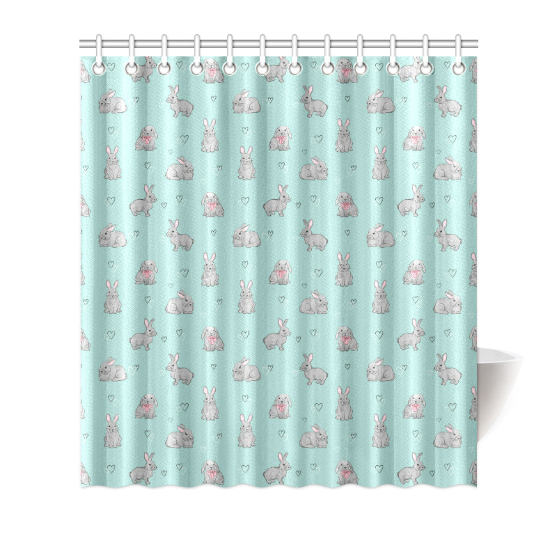 Bunny Pattern Print Design 02 Shower Curtain