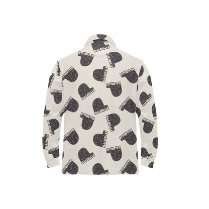 Piano Pattern Print Design 04 Long Sleeve Polo Shirt For Men's