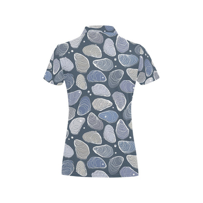Oyster Pattern Print Design 02 Women's Polo Shirt