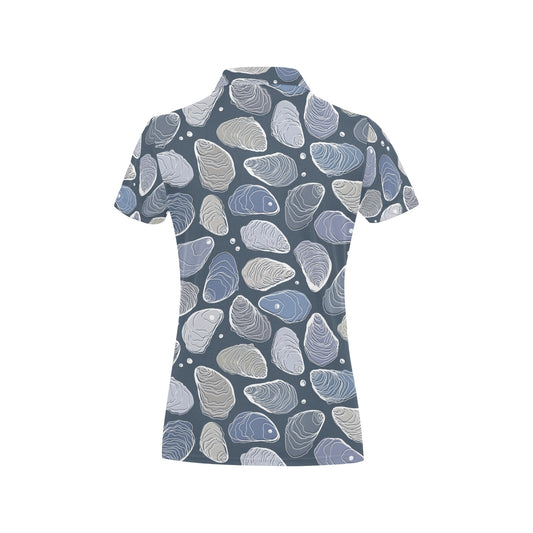 Oyster Pattern Print Design 02 Women's Polo Shirt