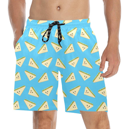 Sandwich Emoji Print Design LKS305 Men's Swim Trunks Beach Shorts