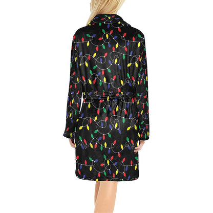 Christmas Light Pattern Print Design 04 Women's Fleece Robe