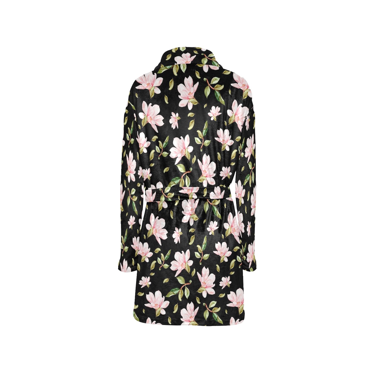 Magnolia Pattern Print Design MAG01 Women's Fleece Robe