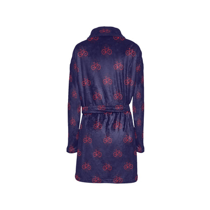 Bicycle Pattern Print Design 01 Women's Fleece Robe
