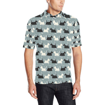 Scottish Terriers Print Design LKS301 Men Polo Shirt