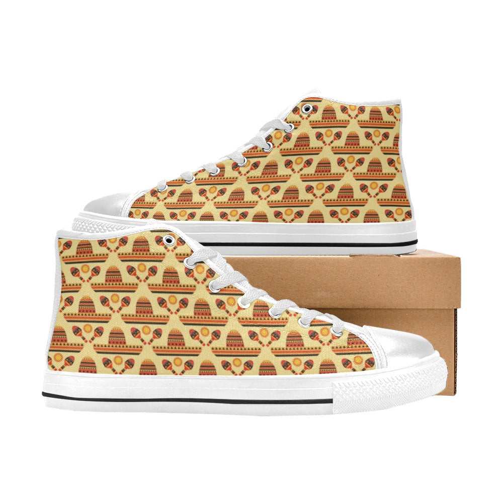 Maracas Print Design LKS403 Men's High Top Canvas Shoes