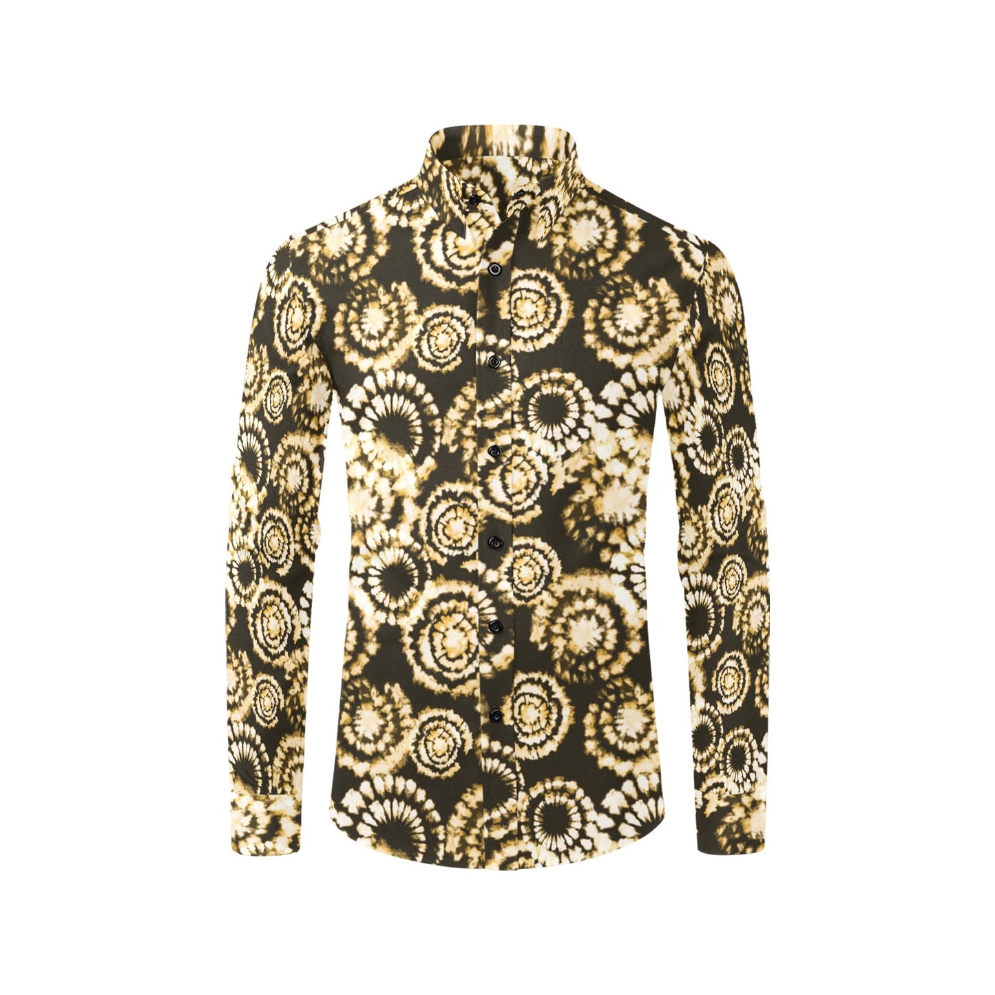 Tie Dye Print Design LKS307 Men's Long Sleeve Dress Shirt