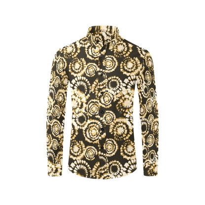 Tie Dye Print Design LKS307 Men's Long Sleeve Dress Shirt