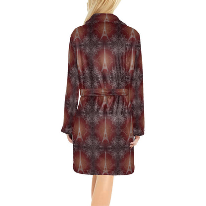 Eiffel Tower Drawing Print Women's Fleece Robe