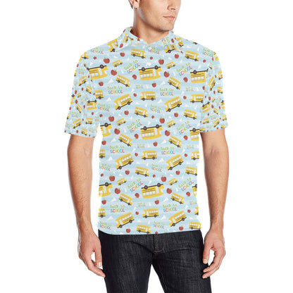 School Bus Back To School Print Design LKS303 Men Polo Shirt