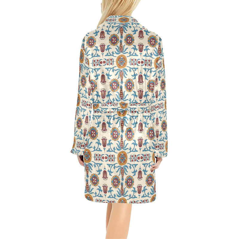 Suzani Print Design LKS301 Women's Fleece Robe