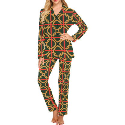 Irish Pattern Print Design 01 Women's Long Pajama Set