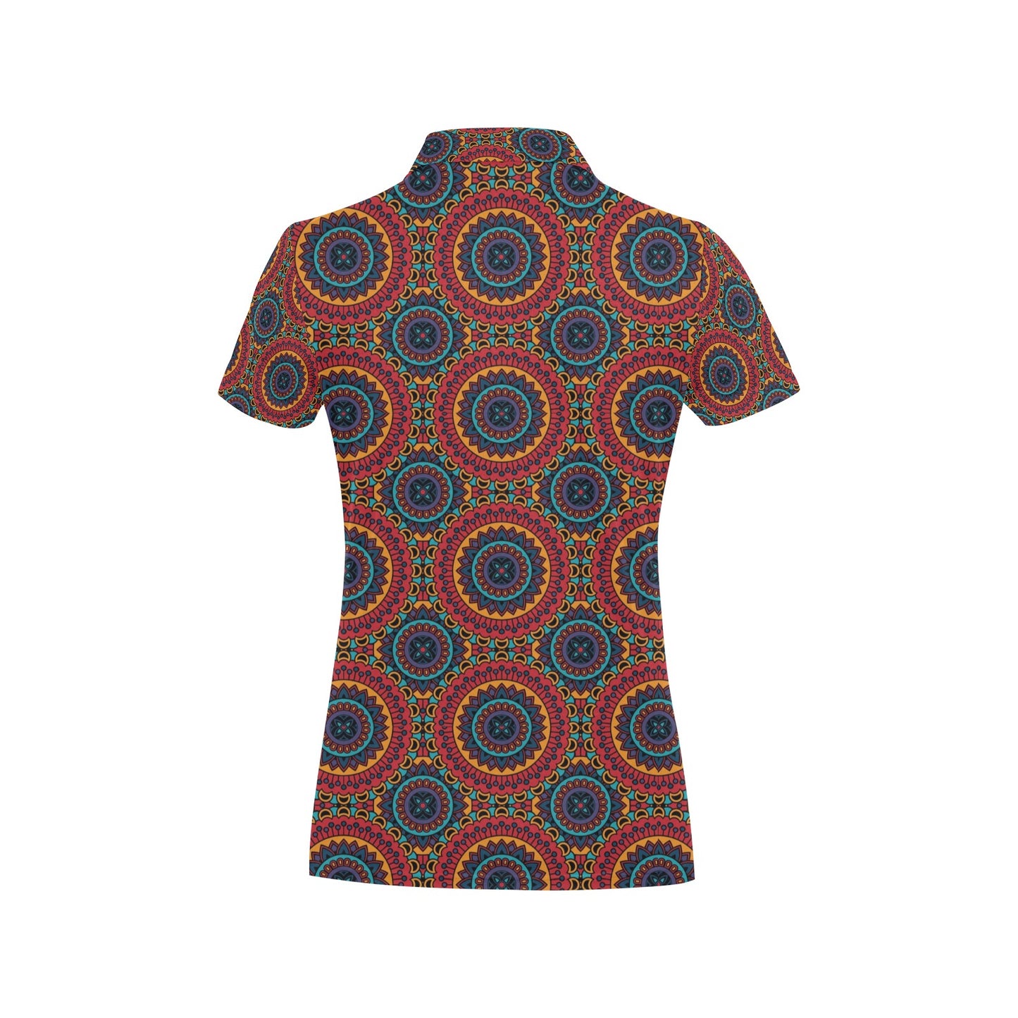 Bohemian Mandala Style Print Women's Polo Shirt