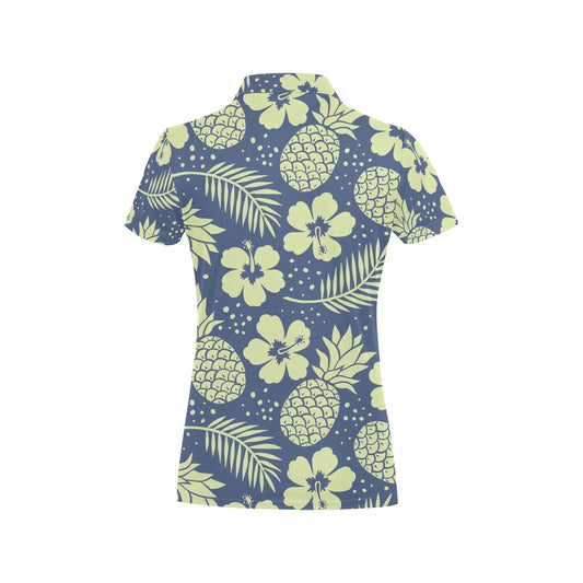 Pineapple Pattern Print Design PP07 Women's Polo Shirt