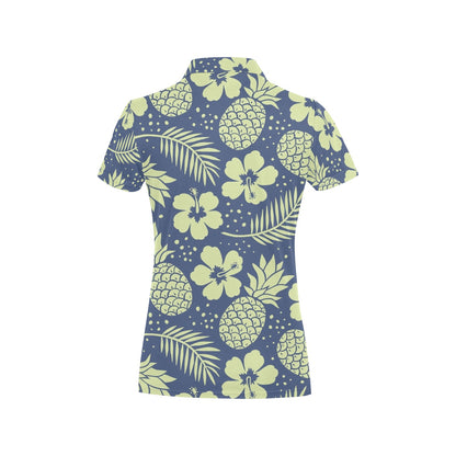 Pineapple Pattern Print Design PP07 Women's Polo Shirt