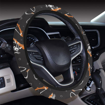 Skateboard With Skeleton Print Design LKS303 Steering Wheel Cover with Elastic Edge