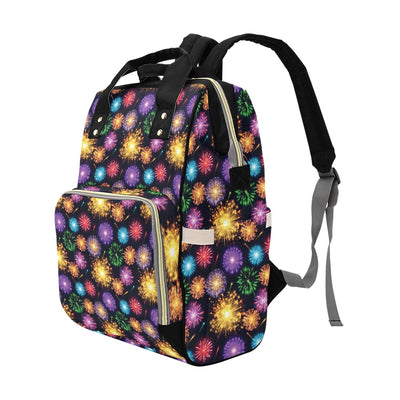 Firework Print Design LKS305 Diaper Bag Backpack