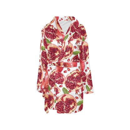 Pomegranate Pattern Print Design PG03 Women's Fleece Robe