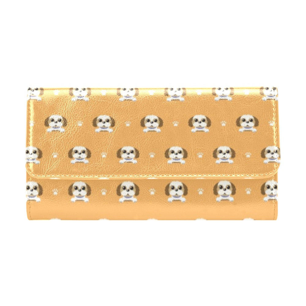 Shih Tzu Print Design LKS303 Women's Trifold Wallet