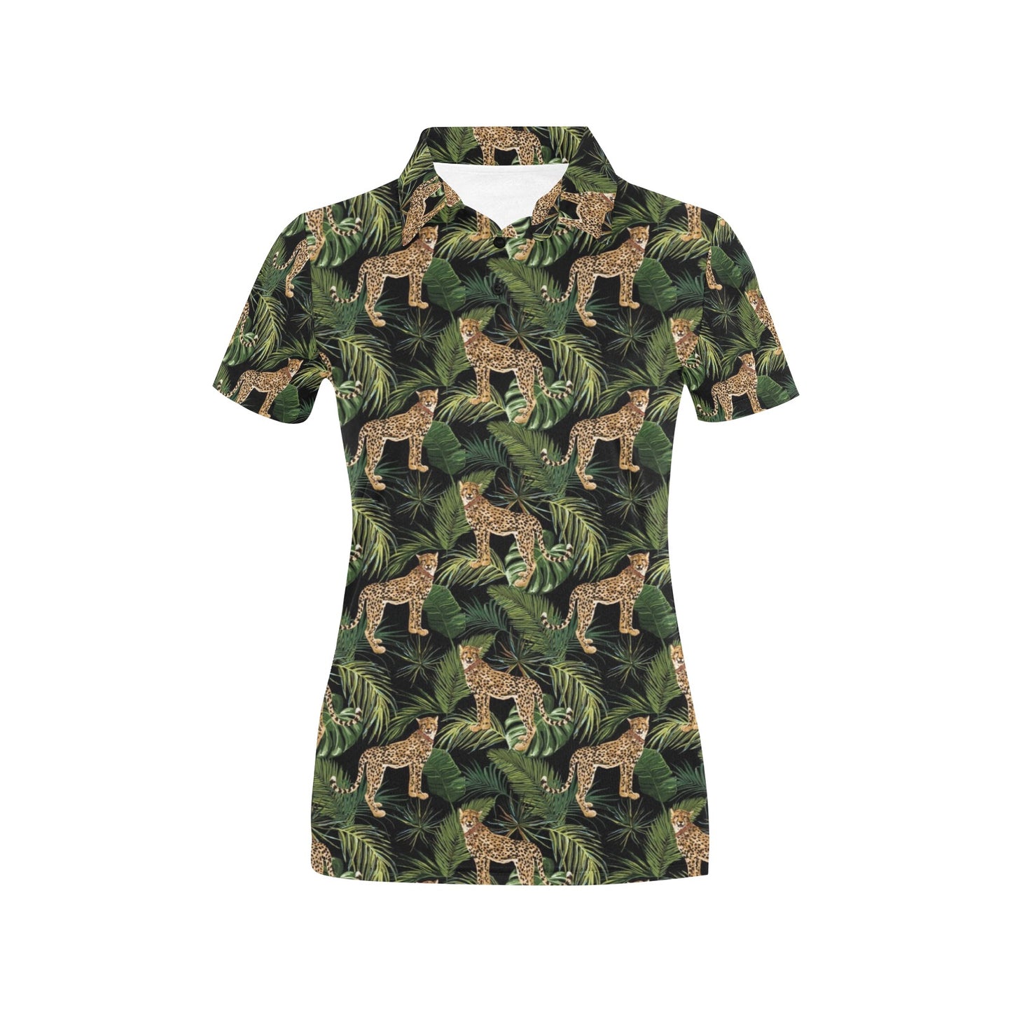 Cheetah Pattern Print Design 05 Women's Polo Shirt
