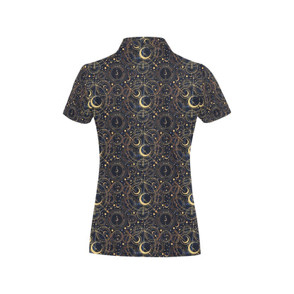 Celestial Pattern Print Design 04 Women's Polo Shirt