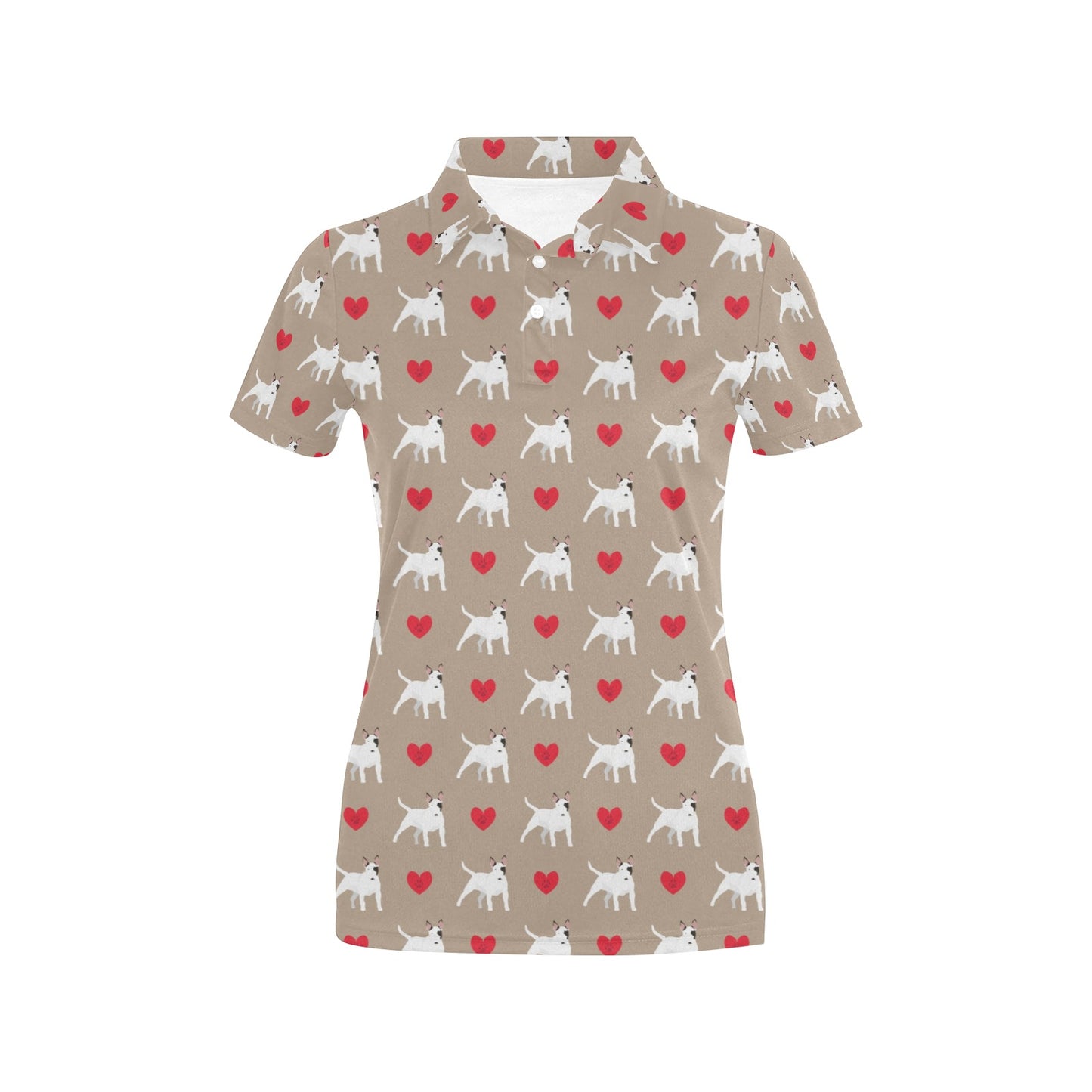 Bull Terriers Pattern Print Design 01 Women's Polo Shirt
