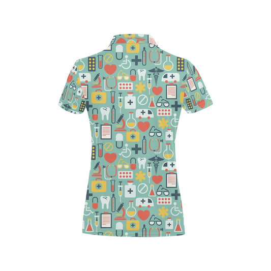 Medical Pattern Print Design 02 Women's Polo Shirt