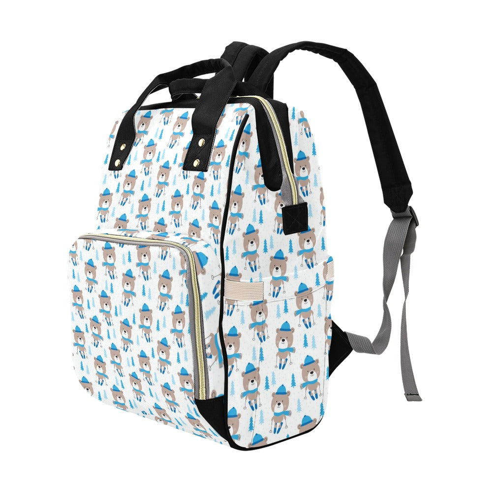 Ski Print Design LKS306 Diaper Bag Backpack