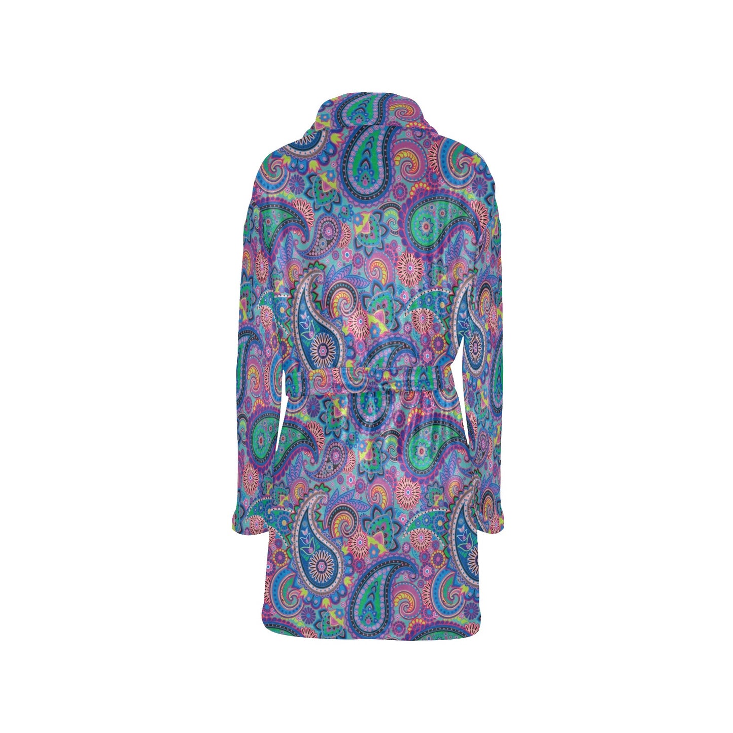 Paisley Colorful Pattern Print Design A02 Women's Fleece Robe