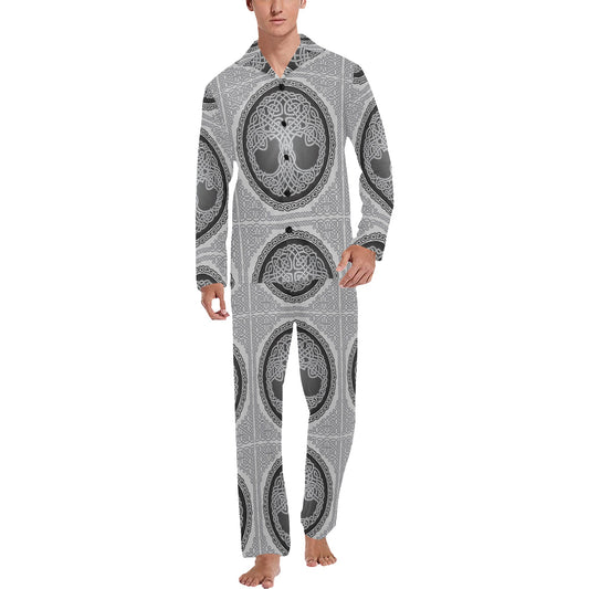Celtic Tree of life Print Men's Long Pajama Set
