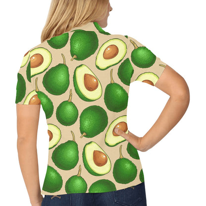 Avocado Pattern Print Design AC010 Women's Polo Shirt