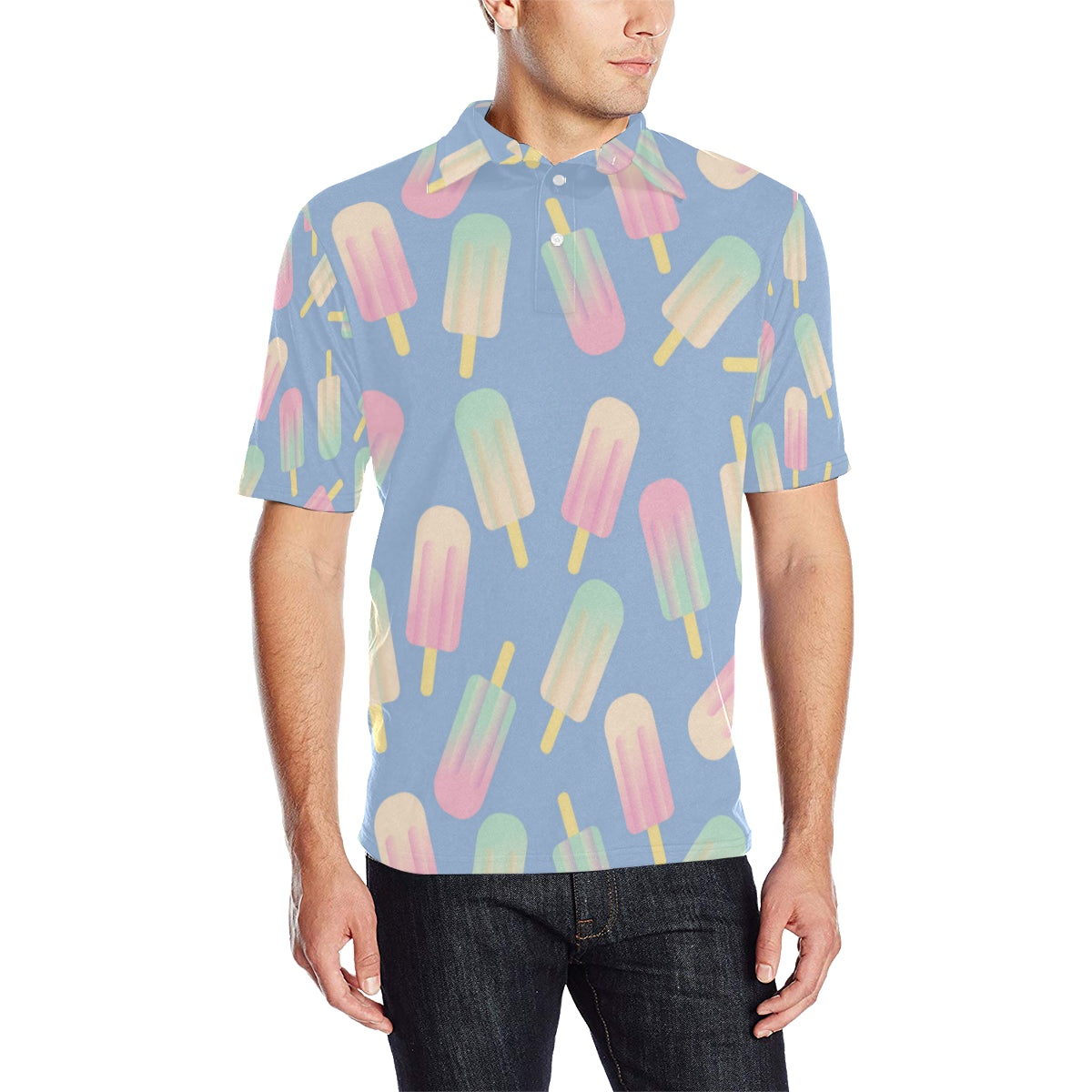 Ice Cream Pattern Print Design 05 Men Polo Shirt